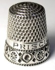 Antique Stern Bros  Sterling Silver Thimble  Wagon Wheels     priscilla     C1890s