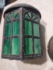 Vtg Tudor Copper Arts And Crafts Mission Porch Light Fixture Ceiling Slag Glass 
