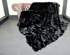 Luxury Soft Real Rex Rabbit Fur Throw Blanket Warm Sofa Bedspread Queen 79x55  