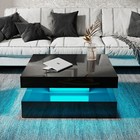 Home Square Led Lighting Coffee Table Modern Led Living Room Coffee Table Black