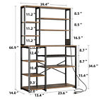 9-tier Kitchen Bakers Rack With Power Outlet Microwave Stand Coffee Bar Station