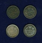 Canada  Victoria   1893  1896  1898    1901  5 Cents Silver Coins  Lot Of  4 