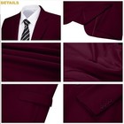 Aowdoy Burgundy Suit Jacket Notch Lapel Slim Fit Men s Large Blazer 2 Button