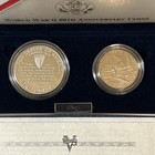 1991-1995 World War Ii 50th Anniversary - Silver Proof Dollar - 2 Coin Set   Ogp