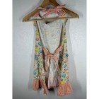 Pct Chef Collections Apron Kids Os Pink Macaron Print Ruffle Pockets Cotton