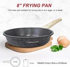 8 Inch Gray Granite Non Stick Frying Pan Induction Compatible