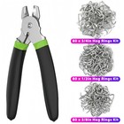 Straight Hog Ring Pliers 240pcs 3 4 1 2 3 8 Inch Rings Kit Upholstery Seat Cover