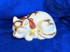 Vtg  Japanese Sleeping Cat   hand Painted   adorable   4 x 3    made In Japan