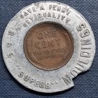 1954 D Wheat Cent 1c Encased Good Luck - Mouldings   102664