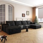 135 boneless Couch Sectional Cloud Sofa Corduroy Left Facing Chaise With Ottoman
