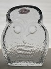 Vintage Blenko Owl Bookends Pair Clear Art Glass  Mid Century Modern Excellent 