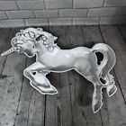 Vintage Mcm Burwood Products 1981 Unicorn Wall Hanging Decor White Plastic  2539