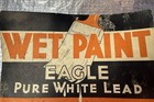 Paper Board Sign Lead Paint Eagle Pure White Milwaukee Very Very Rare 80 Yrs old