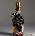 Wine Art Bottle Topper 7    Stained Glass Grape Vine Cluster Ornate Purples Gift