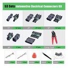 53sets Weather Pack Connectors Kit 1-6 Pin Connectors With Crimping Tool