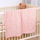 Plush Soft With Heart Checkered Baby Blanket fleece Infant Baby  Light Pink 