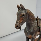 Vintage Brass - Bronze Horse Statue With Saddle