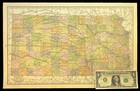Vintage Kansas Map Railroad Wall Art Electric Railway Rail Lines Old Original