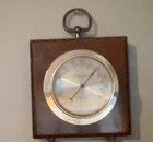 Vintage Barometer  Thermometer  Humity Set Of  On Wood  Walnut   Brass  14  Long