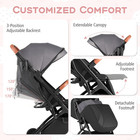  Lightweight Stroller Adjustable Backrest Canopy  Footmuff   Storage Basket 