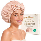Shower Cap Reusable Waterproof  Wide Elastic Band Bath Cap   Comfortable   Du   