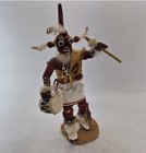 Signed Vtg Handcrafted Native American Mudhead Kachina Doll  19   