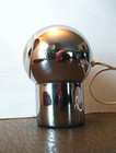 Vintage Mid Century Modern Chrome Ball Lamp Orb Eyeball Desk Light Cylinder Base