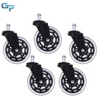 5pcs Office Chair Caster Rubber Swivel Wheels Replacement Heavy Duty 3 Inch