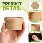 50 Pack 4 Oz Paper Soup Containers W  Lids Kraft Brown Disposable Soup Cups