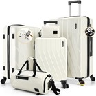 3 5 Piece Abs pc Hardshell Luggage Set With Spinner   Ykk Zipper  Tsa Lock New 