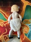 Antique Miniature German 1 12 Bisque Dollhouse Doll 3 3 4in   Jointed  Painted