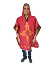 Mexican Poncho With Hood   New Mexico    One Size   Gaban   New Mexico State