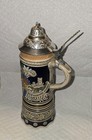 Vintage German Porcelain Lidded Beer Stein Germany-box Music