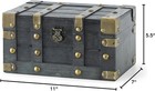 Small Wooden Treasure Chest - 11 X 7 X 5 5  Wood Storage Box With Hinged L