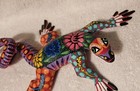 Large Oaxacan Lizard Mexican Folk Art Alebrije Hand Carved   Painted Signed