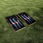 Dark Wavey American Flag United States Flag Cornhole Vinyl Wraps Skins