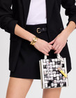 Kate Spade Wordplay Manhattan Mini Tote True White Multi Crossword Puzzle
