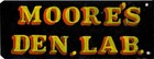 Early Antique Moores Den lab  Dentist Trade Sign Painted Dbl  Sided Metal Vg