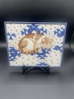 Vintage Sleeping Orange Cat On Quilt Complete Cross Stitch Framed 10    X 8   