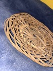 Handmade Vintage 1980s Wicker Round Decorative Basket Small Hand Braided
