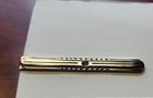 Vintage Tie Bar Clip Clasp Stay Silver Tone Simple Elegance Clear Stone