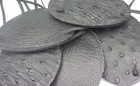 Ostrich   Leather  Black  Replaceable Elastic  Handmade - World s Best Eye Patch