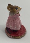 Wee Forest Folk Little Sweetheart Girl M-499a Pink Dress Glitter Heart Figurine