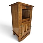 White Clad Light Oak Wood Ice Box Nightstand End Table A84  Good Condition