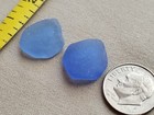 Genuine Pure Beach Sea Glass Surf Tumbled Cornflower Light Blue Small Frosted R2