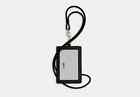 Coach 57311 Black Cross Grain Leather Lanyard Id Badge Holder Nwt Original Pkg