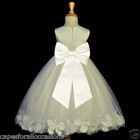 Ivory Communion Pageant Easter Wedding Petal Flower Girl Dress 12-18m 2 4 6 8 10