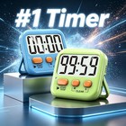 2 Pack Magnetic Digital Timer Kids Countdown Kitchen Timer