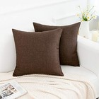  Linen Decorative Throw Pillow Covers Cushion 18  X 18   pack Of 2  Dark Brown