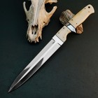 12 8  D2 Dagger Knife Full Tang Camel Bone Handle Fixed Blade Leather Sheath